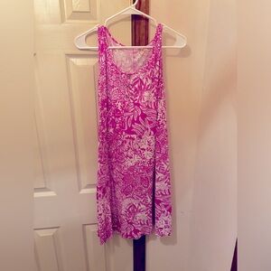 Lilly Pulitzer Cotten sleeveless dress with gold buttons. Size M EUC.